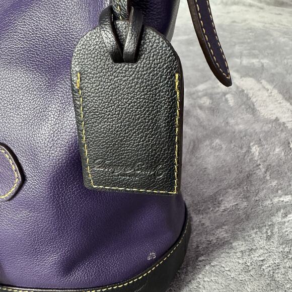 VTG Dooney & Bourke Bag Sophie Hobo Pebble Leather Navy Blue Red Lining 90s - Picture 7 of 15